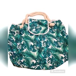 Tropical Monstera Beach bag